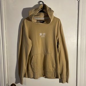 Beige/mustard Hoody - Japan logo - very fashionable